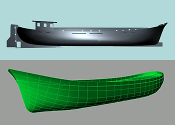 Sailing powerboat Clipper - model